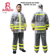 Bộ Áo Mưa Rando Phản Quang Trong Suốt Túm Cổ Tay (Quần và Áo)
