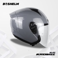 Terlarisss!! Boshelm Helm Njs Kronoz Stone Grey Glossy Helm Half Face