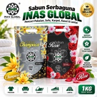 Sabun Serbaguna INAS GLOBAL 1KG – Champaca & Rose | Pencuci Pakaian, Sofa, Karpet, Kasut & Lantai