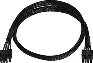 PCIe Power Cable for MSI PSU, 70cm/27.5in Black Braided 8 Pin Male to 6+2 Pin Male GPU Extension Cab