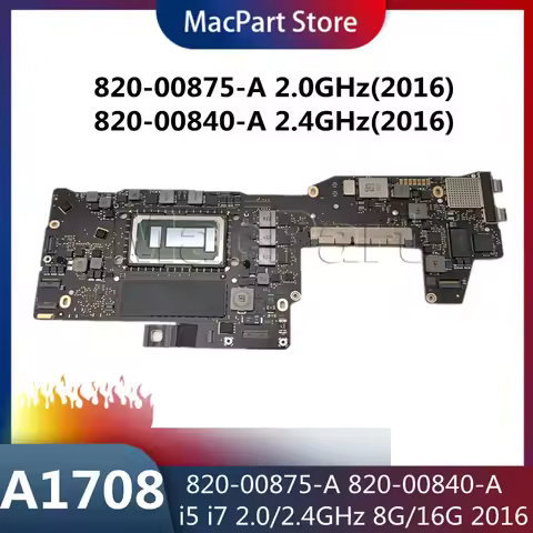 A1708 Motherboard Applicable For 13'' A1708 Late 2016 Mid 2017 2.0GHz 2.4GHz 8GB16GB Logic Board 820