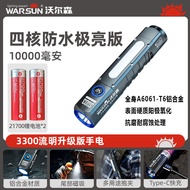 Warsun SQ03 ไฟมือ LED 3 แหล่งกำเนิดแสง ไฟมือ USB ชาร์จได้ ความสว่างสูงสุด 350 ลูกบาศก์ฟุต ใช้งานได้น