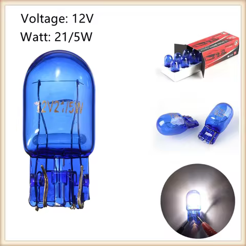 7443 580 W21/5W XENON Super White T20 Natural Blue Glass 12V 21/5W W3x16q Car Light Bulb Auto Lamp