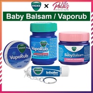 VICKS Baby Balsam Moisturising & Soothing Baby Care Rub | VapoRub Cold Vaporizing Ointment | Inhaler