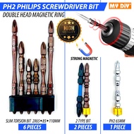 DIY Online4u - PH2 PHILIPS MAGNETIC RING SCREWDRIVER BIT DOUBLE HEAD MAGNETIC SCREWDRIVER BIT