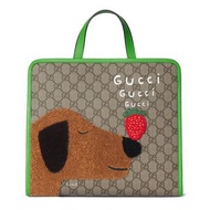 Gucci 兒童小狗和士多啤梨GG托特包 Children’s Dog & Strawberry Printed GG tote bag