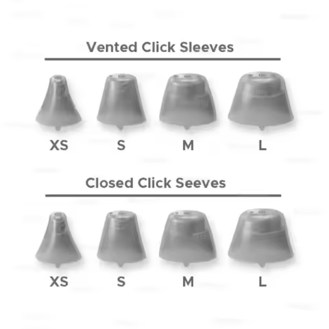 Signia/Rexton Vibe Hearing Aid Accessory Kit | Open Domes + Connexx Click Sleeves + Closed Ear Tips 