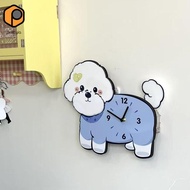[prettyia] Bichon Frize Wall Hanging Clock,Silent,Animal,Modern,Decorative Clock Wall Ornament for K