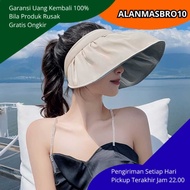 Women's Sun Visor Beach Hat Anti UV Waterproof Wide Brim 2in1 Model Practical Comfortable to Wear Tr