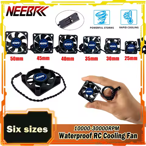 25/30/35/40/45/50mm RC Motor Cooling Fan 5V-12V DC 10000-30000RPM High Wind Heatsink Rapid JST Plug 