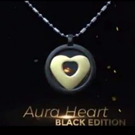 Kalung kesehatan Pendant Aura Heart black gold MCI Original