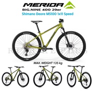 (ผ่อนได้)จักรยานเสือภูเขา MERIDA รุ่น Bignine400 29นิ้ว เฟรมอลู ชุดเกียร์ Shimano Deore 1x11 speed เบรคน้ำมัน