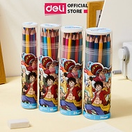 Bút chì màu dạng cốc One piece Deli - Bút chì gỗ khô tự nhiên an toàn vẽ tranh tô màu - 12/24/36/48 