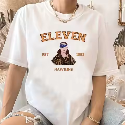 2026 New Popular Movie "Eleven" Unisex Pure Cotton T-shirt Dustin Steve Lucas Nancy Eddie Fashion an