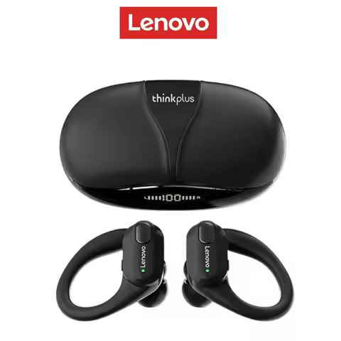 Lenovo XT80 Sports Wireless Headphones with Mics, Button Control, LED Power Display,Hifi Stereo Soun