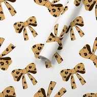 1 Roll Cute Leopard Print Bow Pattern Self-Adhesive Wallpaper, 17.5 Inches/44.5cm Wide, Self-Adhesiv
