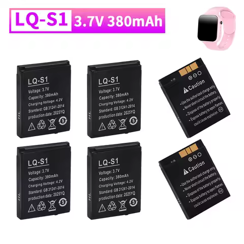 3.7V LQ-S1 380mA Smart Watch Battery Durable SmartWatch Lithium Rechargeable Battery for DZ09 W8 A1 