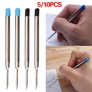 Fzbm 5/10Pcs Student Cross Pen Ballpoint Ink Refills Metal Pen Refill Roller Pen Compatible Parker Pen Black Blue Replaceable