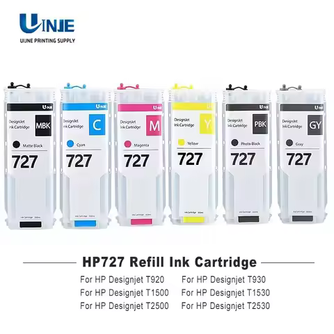 For HP 727 300ML Refillable Ink Cartridge With Permanent Chip for hp 727 XL DesignJet T920 T930 T150