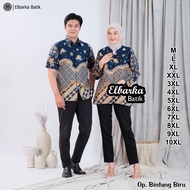 KEMEJA HIJAU KATUN Men's Couple Batik Tops Modern JumboWanitas - Long & Short Sleeve Shirts - Full B