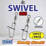 FRESTI SWIVEL 888 Fishing SWIVEL Snap Pin Rolling mancing Kekili Black Nickel Jigging Casting Bottom