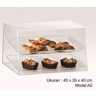 Acrylic cake display case LxWxH 60x30x35cm