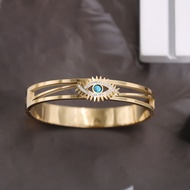 Vintage Evil Eye Bracelet Bangle For Women Stainless Steel Gold Plated Cuff Bracelet Brand Designer Tibetan Mati Greek Wristband