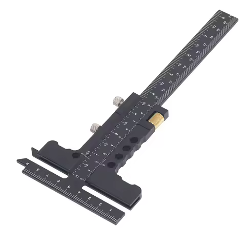 Caliper Measuring Tool T Shaped Woodworking Ruler 0‑100mm 0‑210mm Range Aluminum Alloy Marking Gauge