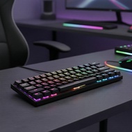AULA Win 60HE Black Wired Mechanical Keyboard, Magnetic Switch, RGB, Customifiable  Papan Kekunci Me