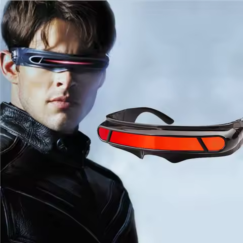 X-Man Sunglasses X-Men Cyclops Cosplay Polarized Sunglasses for Men Women Memory Material Shield Des