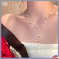rantai silver 925 original rantai leher rantai nama S999 sterling perak mutiara jumbai kalung rama-r