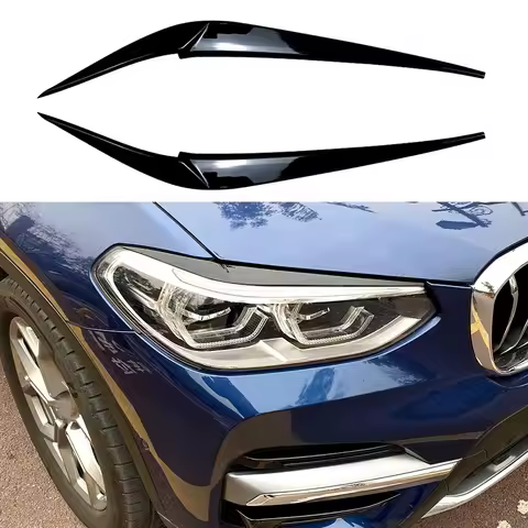 2Pcs Car Headlight Lamp Eyebrows Cover Trim Stickers For BMW X3 X4 G01 G02 2018 Model ABS Material C