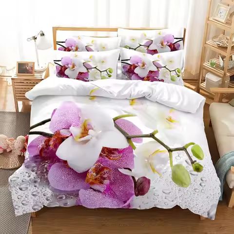 Flowers Bedding Set Duvet Cover Set 3d Bedding Digital Printing Bed Linen Queen Size Bedding Set Fas
