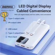 Remax 1W Power Bank RPP-500 Slim 20W + 22.5W PD+QC Fast Charging with Digital Display Built In Cable 10000mAh Powerbank