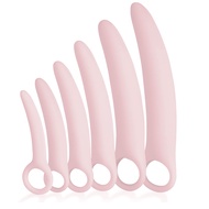 Silicone Pelvic Floor Muscle Dilator Tranier Set-6 Pack,Pink-Full Set