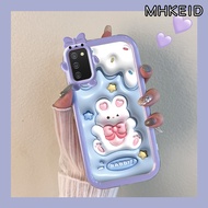 MHKEID Casing Ponsel untuk Samsung A02s A03s M02s F02s A03 Core A04 M04 F04 A04E Case pola kelinci putih 3D softcase lunak tahan guncangan Monster HP kecil TPU Gel silika casing penutup pelindung sarung telepon genggam kesing