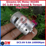 Dinamo DC Motor RS380 RS 380 3.6V High RPM Speed High Torque