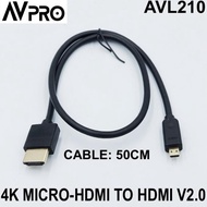 NEW AVPRO AVL22AD 4K 60hz HDMI v2.0 to Micro HDMI Cable