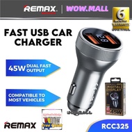 REMAX RCC325 Car Charger Fast Charging 45W USB Car Charger Adapter Car Fast Charger Kereta Car USB P