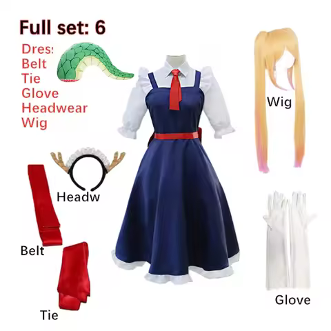 Dragon Maid Cosplay Costume Tohru Anime Dress Miss Kobayashi's Blue Dragon Maid KannaKamui Cosplay H