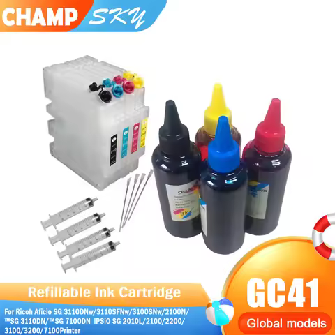 GC41 Refillable Cartridge + Ricoh Sublimation . For SG2100 SG2010L SG3120 SG3100 SG3110DN SG3110DNW 