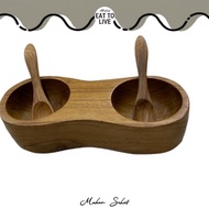 Wooden Spice Bowl with Scoop / Spice Holder