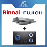 FUJIOH FR-FS2290R 89CM SLIMLINE HOOD + RINNAI RB-73TG 3 BURNER GLASS GAS HOB