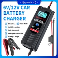 LST 6V/12V 4A Trickle Battery Charger Maintainer Automatic 6-Stages Smart Pulse Repair Maintenance Charger for Car, Motorcycle, Automotive, Lawn Mower, Boat, Sealed Lead Acid Battery