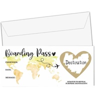 Boarding Pass Scratch Cards DIY Kit - Double Surpr Reveal for Wedding & Kids Birthday, Creative Invi