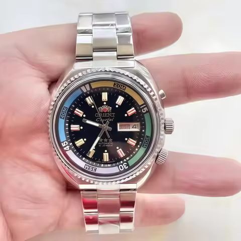 Orient Crystal Automatic Watch (Red Dial) β 21 Jewels Water Resistant Stainless Steel Band