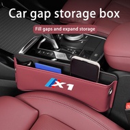 For BMW X1 Car Seat Gap Organizer Leather Auto Console Side Crevice Storage Box Interior Accessories
