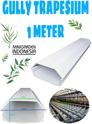 GULLY TRAPESIUM 1 METER talang hidroponik NFT request lubang talang kotak set gully dan tutup