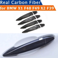 For BMW X1 F48 F49 2016-2022 X2 F39 2018-2022 Car Accessories Real Carbon Fiber Door Handle Cover Frame Sticker Exterior Bodykit