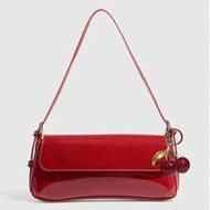 Women's Minimalist Shoulder Bag, Burgundy Small Bag, Baguette Bag, Simple Shoulder Bag, Underarm Bag